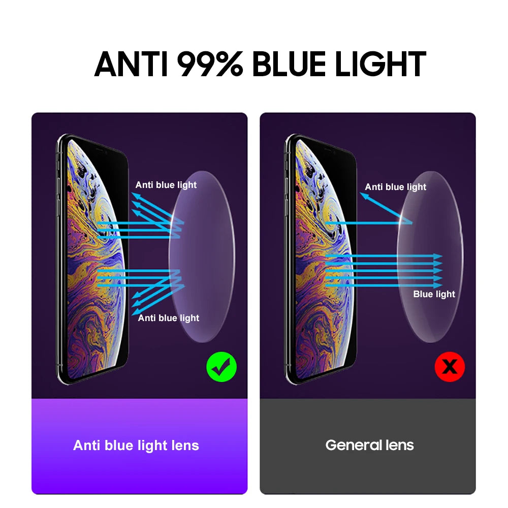 VIVIBEE Night Vision Blue Light Blocking Glasses Men Square Computer Eye Protection Eyeglasses Gaming Women Orange Eyewear