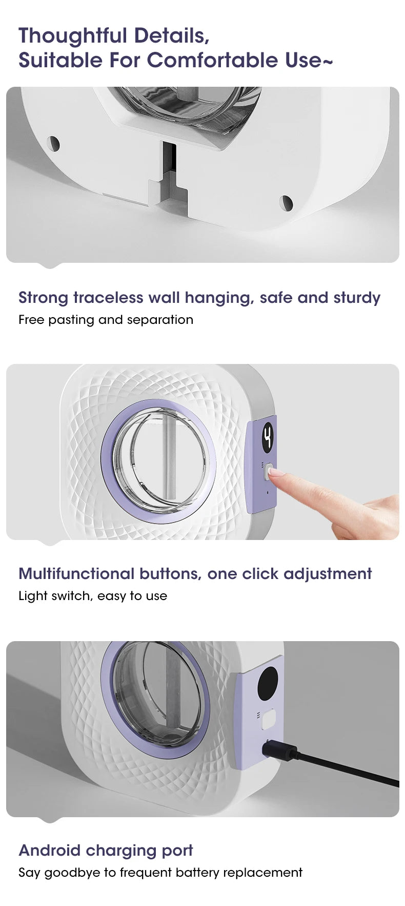60 ㎡ Oil Aromatherapy Machine Air Purifying Diffuser Toilet Deodorization Fragrance Wall-mounted Humidifier Colorful Night Light