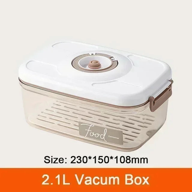 Vacuum Sealed Food Storage Box, Clear Fresh-Keeping Box, Capacity Food Dispenser, Transparent Container with Vacuum Pump