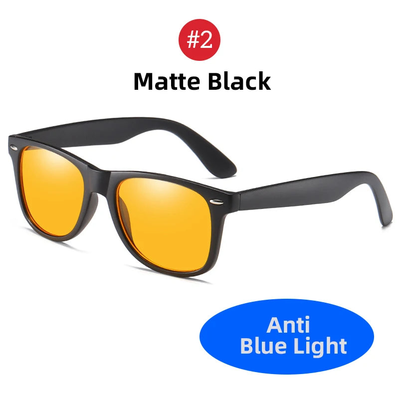 VIVIBEE Night Vision Blue Light Blocking Glasses Men Square Computer Eye Protection Eyeglasses Gaming Women Orange Eyewear