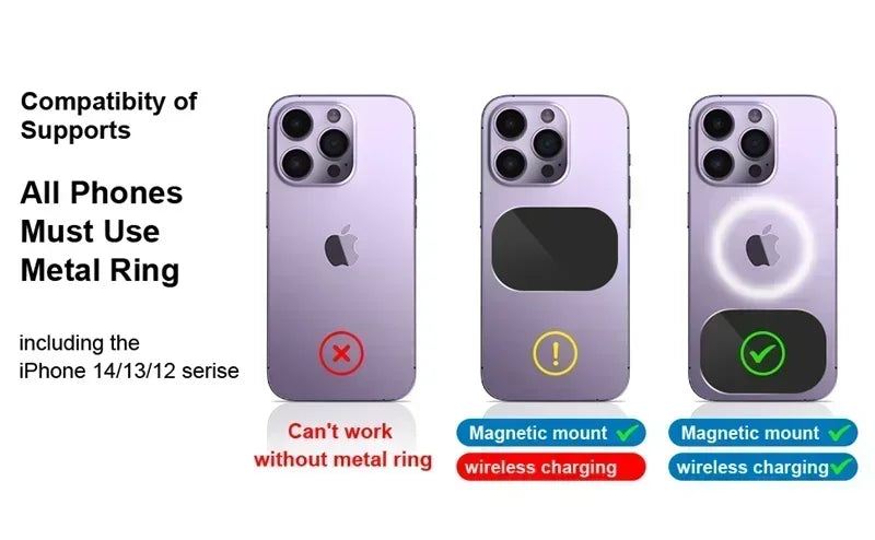 Magnetic Car Wireless Charger for iPhone 15 14 Pro Max Car Phone Holder 360 Rotation Metal Foldable Charging Stand for Samsung