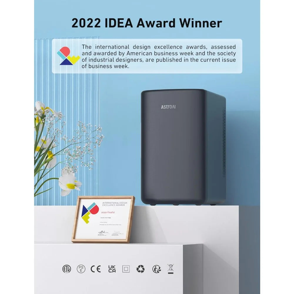 Mini Fridge 2.0 Gen, 6 Liter/8 Cans Makeup Skincare Fridge 110V AC/ 12V DC Portable Thermoelectric Cooler and Warmer Little Tin