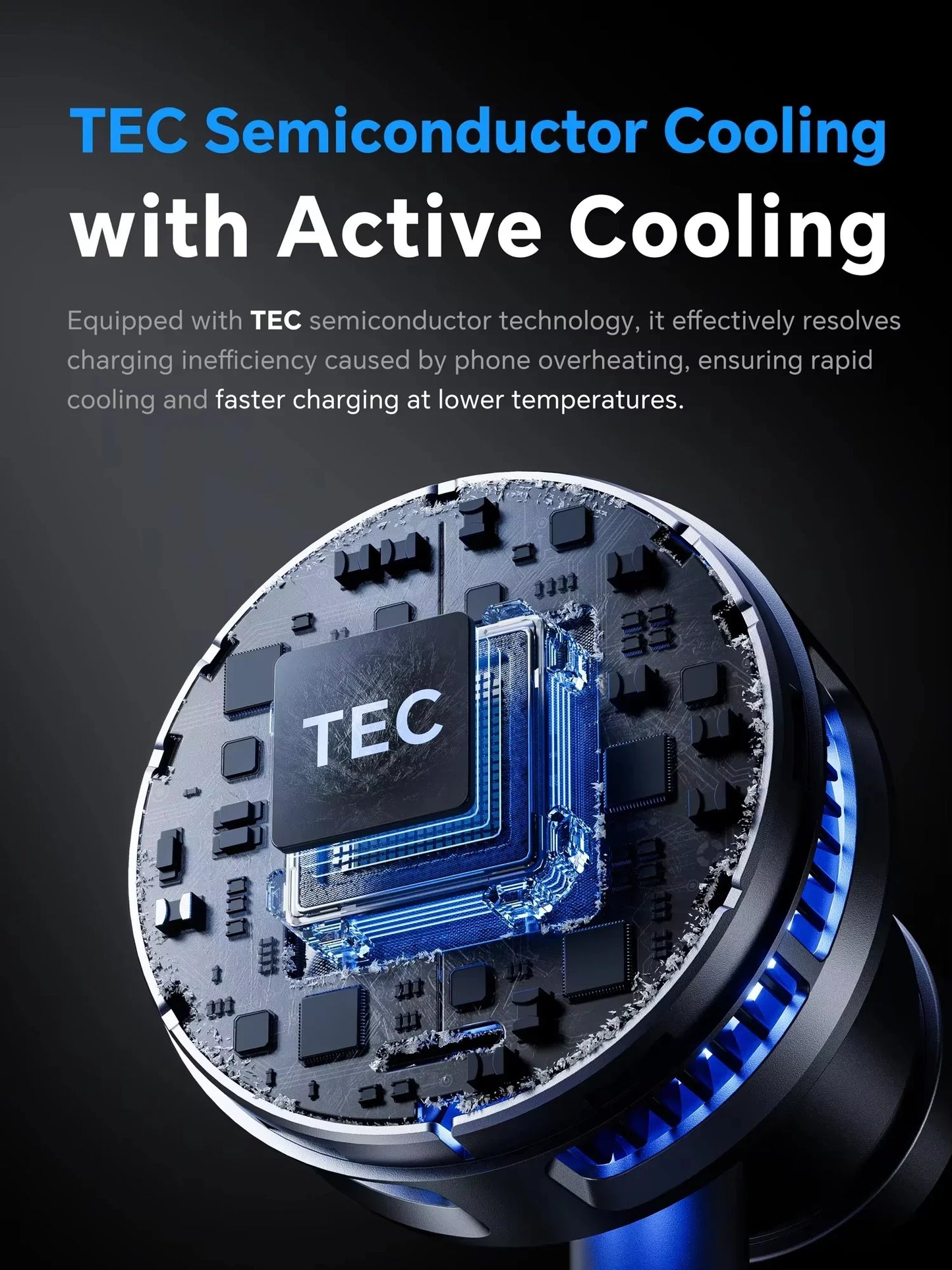 TEC Cooling Qi2 3 in 1 Magnetic Wireless Charger Stand 15W Fast Charging for Iphone 16 15 14pro Max, Airpods,iwatch Series
