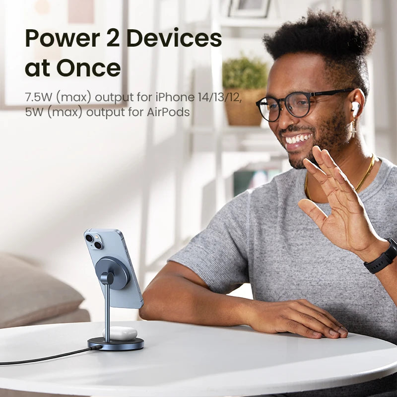 UGREEN Qi2 25W Magnetic Wireless Charger Stand Charging Holder For iPhone 16 15 Pro Max/AirPods Fast Charger for MagSafe