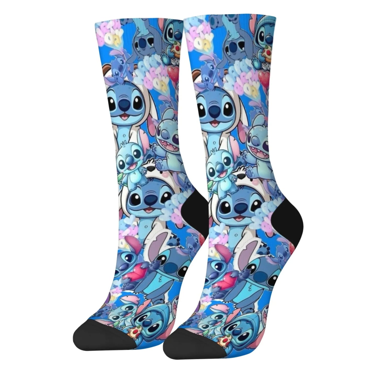 Cartoon Stitch Printed Men's Socks Soft and Comfortable Socks Novelty Harajuku Funny Street Hip-Hop Socks Party Holiday Gifts