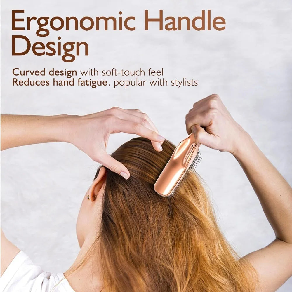 Japanese Premium Head Massager Scalp Brush Hair Massager Shampoo Brush Wet Plastic Detangling Brush Hair Cleaning Comb Rose Gold
