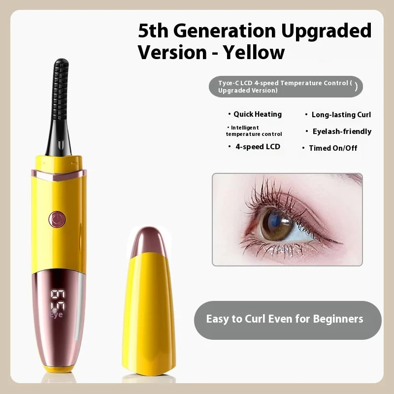 Heated Eyelash Curler, Fast Heat up Within 10s, 24 Hours Long Lasting, Rechargeable Electric Eyelash Curler, Temperature Control
