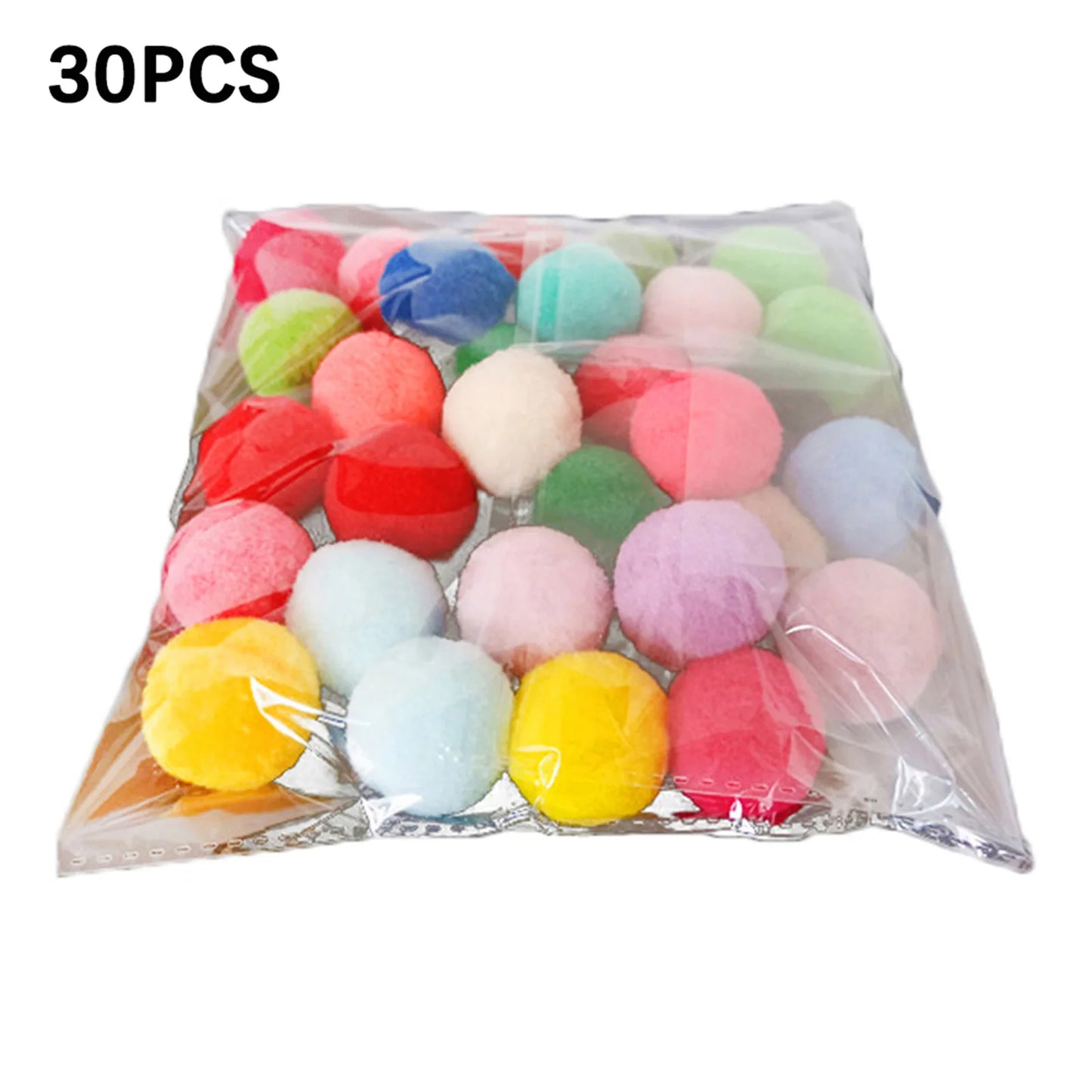 10/50/100Pcs Cats Polyester Plush Balls Interactive Play Training Toy Cat Toy Ball Creative Colorful Interactive Cat Chew Toys