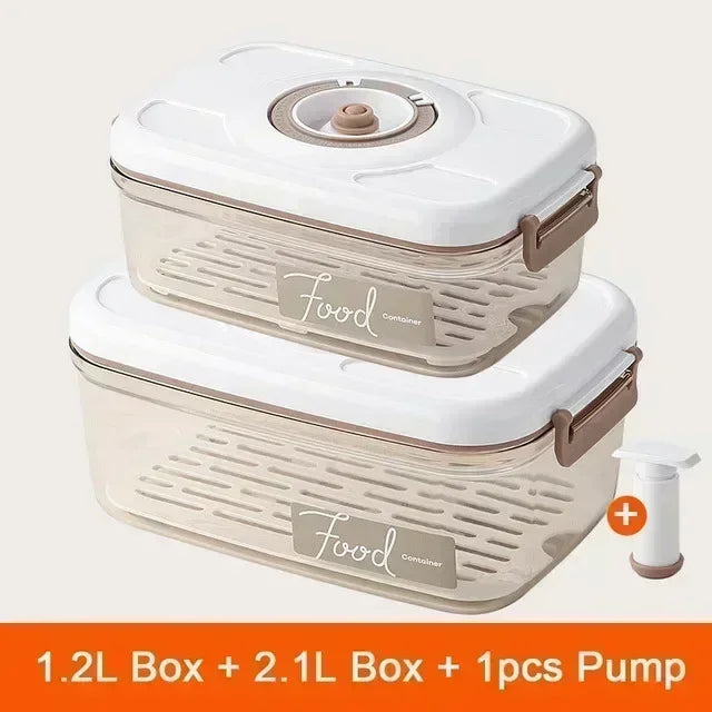 Vacuum Sealed Food Storage Box, Clear Fresh-Keeping Box, Capacity Food Dispenser, Transparent Container with Vacuum Pump