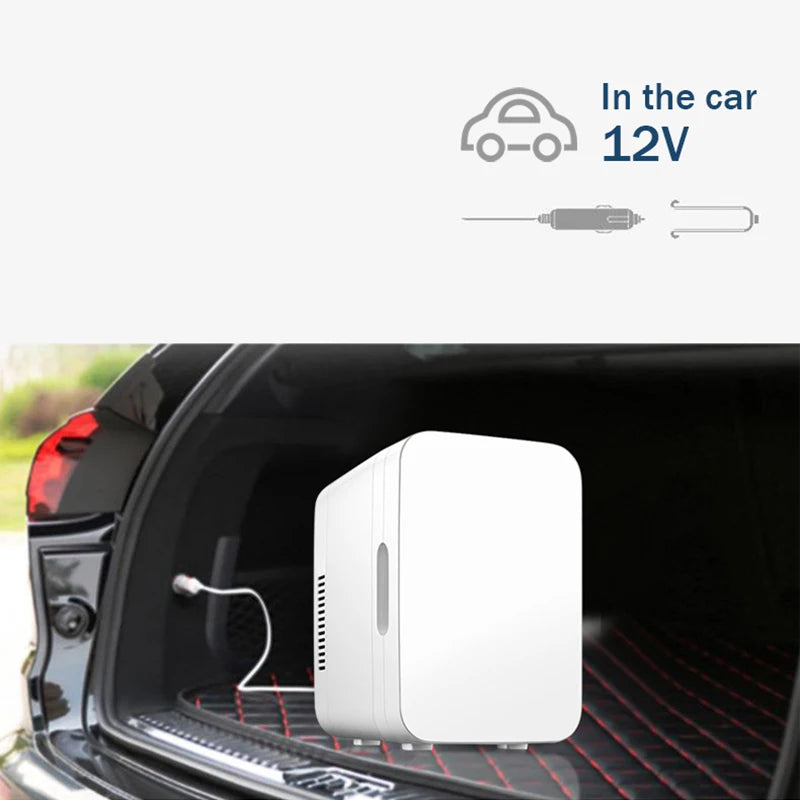 220V Mini Refrigerator Multifunction Portable Cold Freezer Car Home Cosmetics Fridge Drink Cooler Outdoor Travel Camping Beach6L