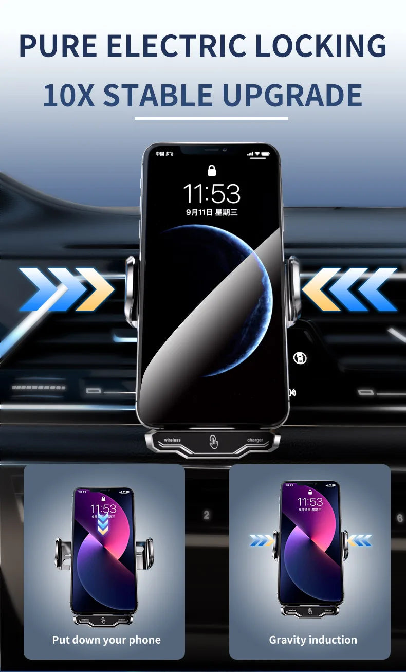 15W Car Wireless Charger Stand for iPhone 16 15 14 13 12 Pro Max Samsung 3 in 1 Magnetic Adapters Phone Fast Charging Chargers