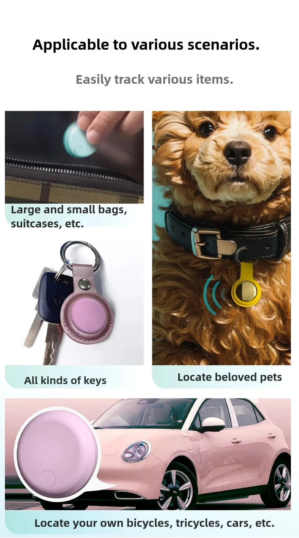 XIAOMI Mini Smart Anti-Lost Tracker Reminder For Pets Kids GPS Locator AntiLost Alarm Wallet Keychain Smart Tag Bluetooth Tracer