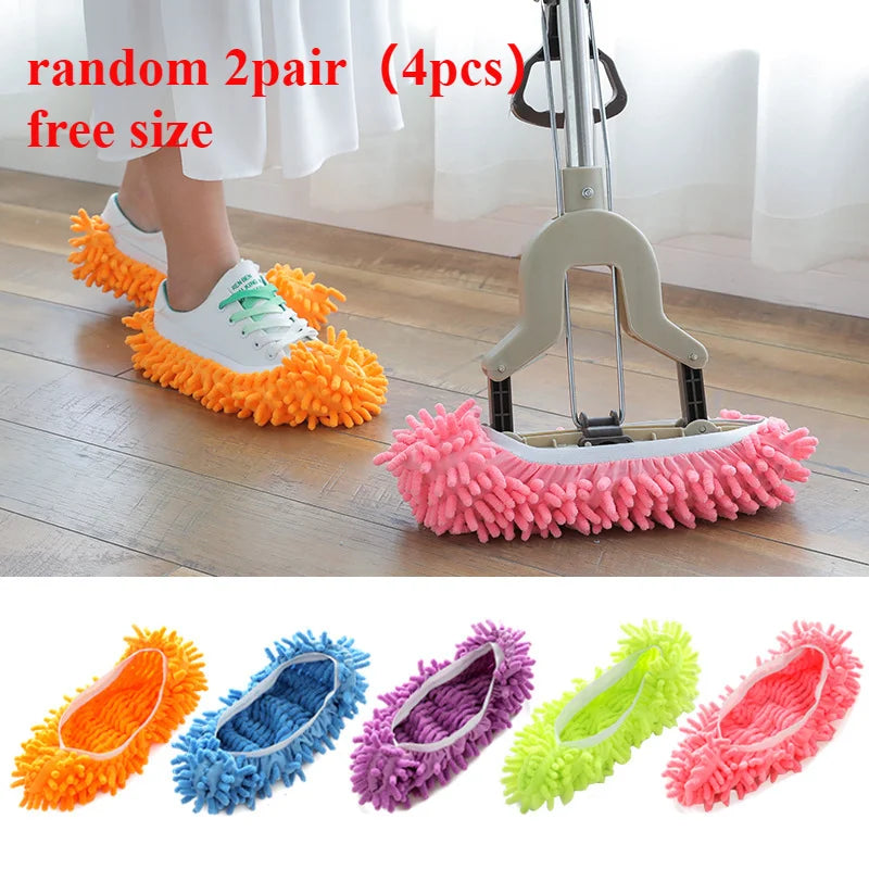 Multifunction Floor Dust Cleaning Slippers Shoes Lazy Mopping Shoes Mop Caps House Home Clean Cover Wipe Shoes Cleaning Tools
