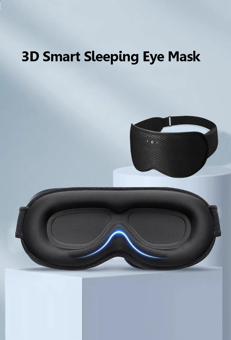 3D Wireless Sleeping Headphones Blindfold Soft Washable Bluetooth5.4 Music Headset Eyemask Handsfree Call Earphones Adjustable