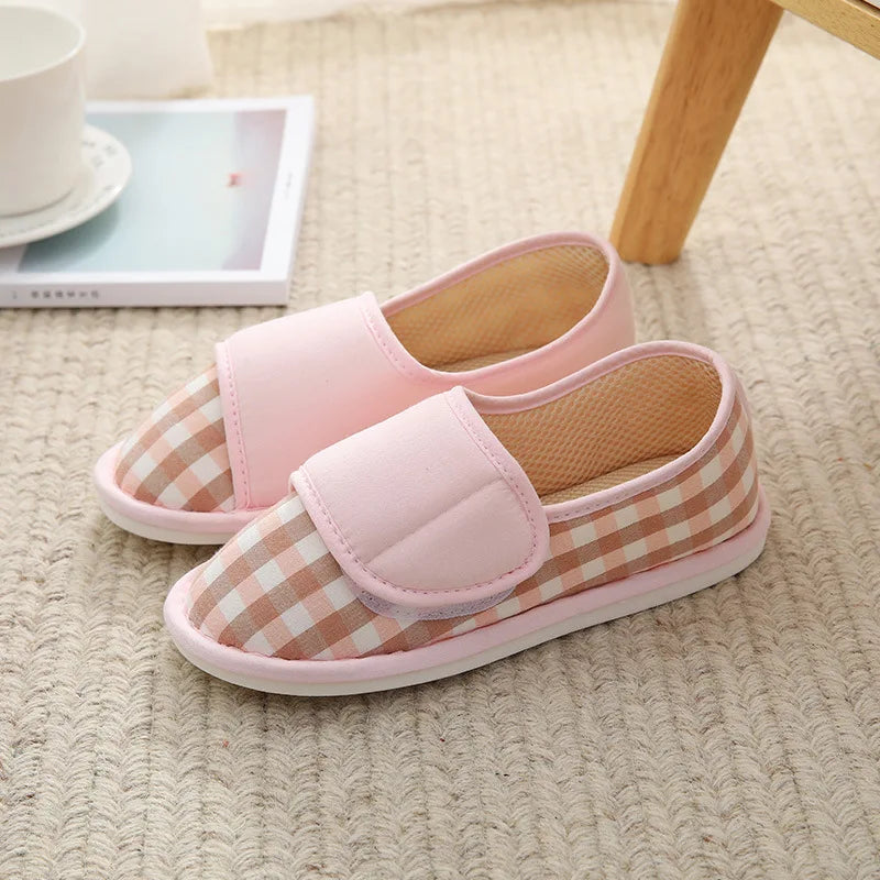 Women Diabetic Slippers Adjustable Closure Comfortable House Shoes Arthritis Edema Wide Slippers Comfy Cozy Shoes Closed Toed