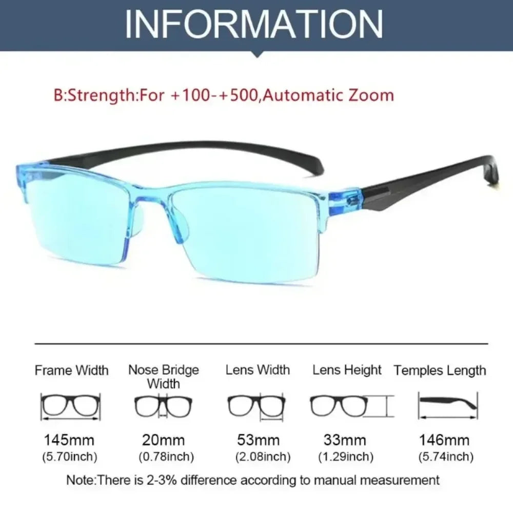 Hot Sales Smart Automatic Zoom Eyeglasses Anti-Blue Light Reading Glasses Men Women Optical Spectacle Computer Eyeglass