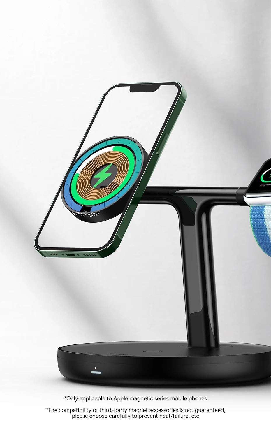Baseus 3 in 1 20W Magnetic Wireless Charger Stand For Phone iPhone 15 14 Pro Airpods Apple Watch Fast Charging Station Holder