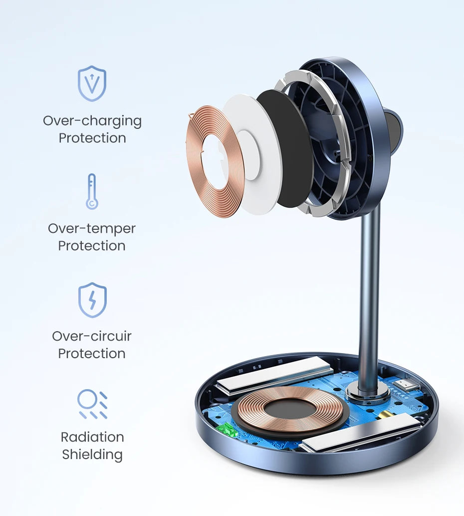 UGREEN Qi2 25W Magnetic Wireless Charger Stand Charging Holder For iPhone 16 15 Pro Max/AirPods Fast Charger for MagSafe