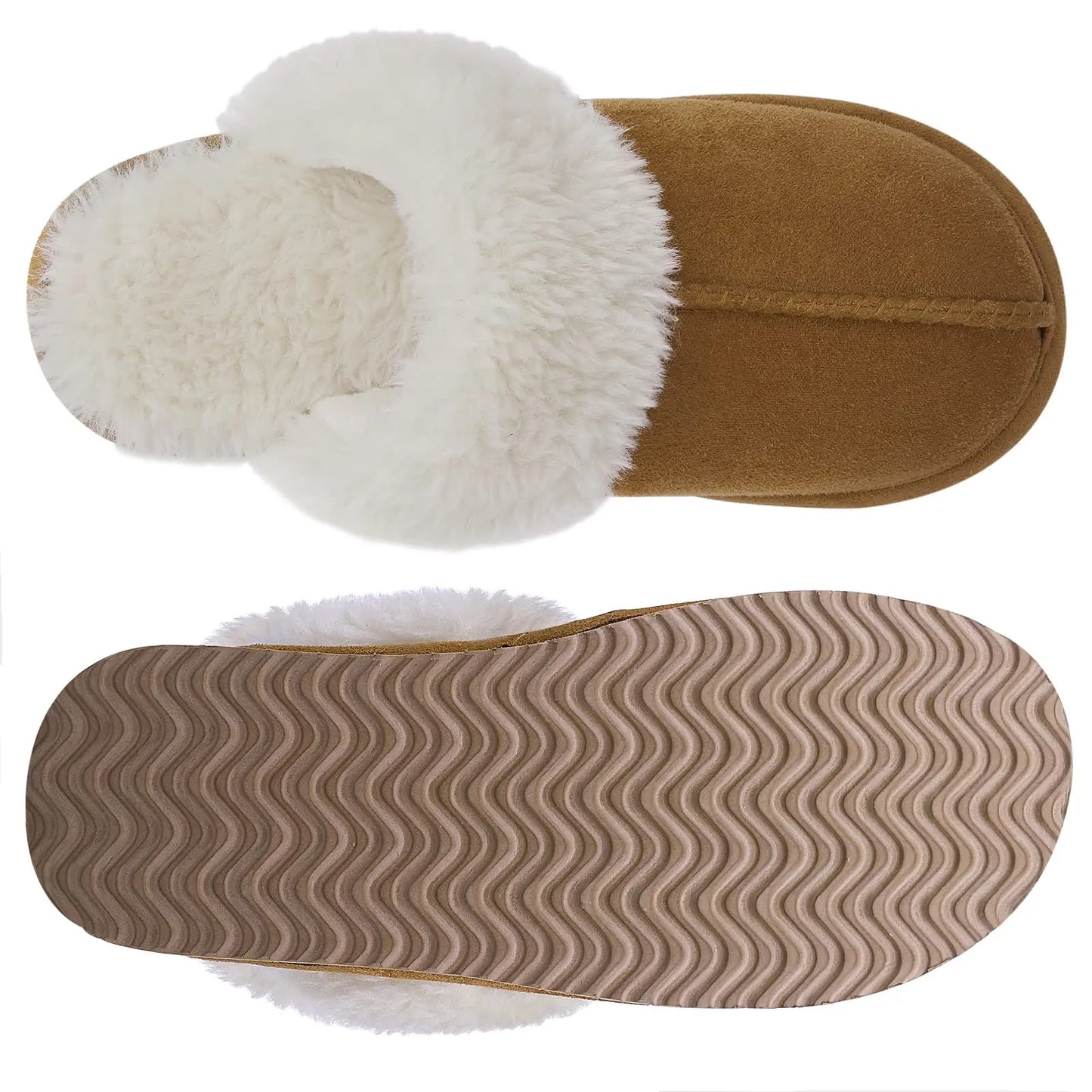 Kidmi Winter Women Fuzzy Slippers Classic Brand Fluffy House Shoes Indoor Warm Suede Cozy Slippers Casual Non-slip Cotton Shoes
