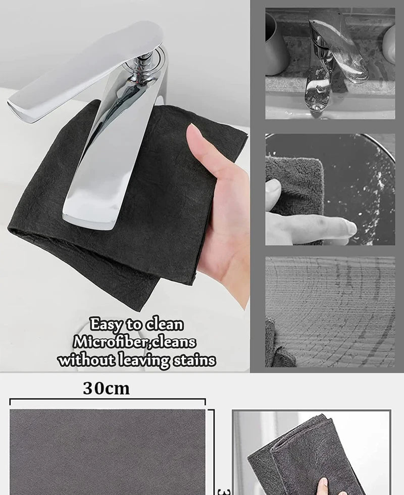 1/3/5/10Pcs Magic Cleaning Cloths Reusable Microfiber Washing Rags Microfiber Glass Clean Towel Washable Lint-free Cleaning Rags