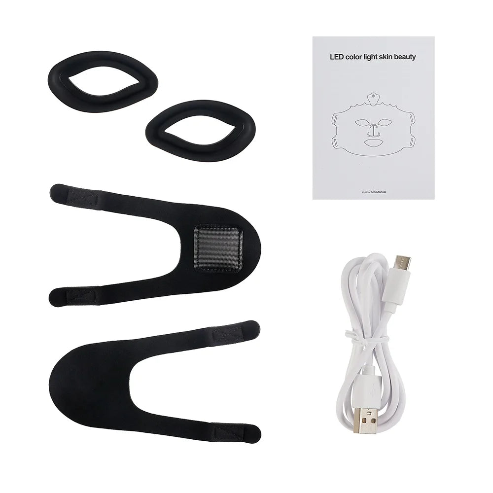 7 Colors Photon Silicone Face LED Mask 3D Facial Beauty Mask Red Light Therapy Skin Care Repair Skin Brightening Wireless Use