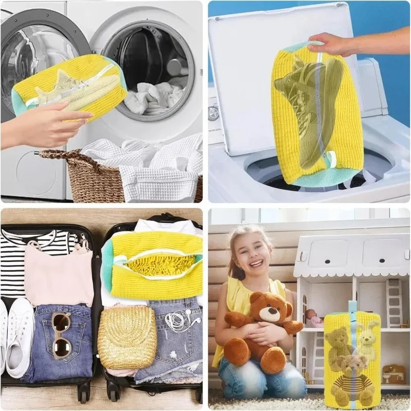 Reusable simulates hand washing Shoe Bags laundry washing machine shoe cleaner mesh laundry for travel mesh wash bags kit