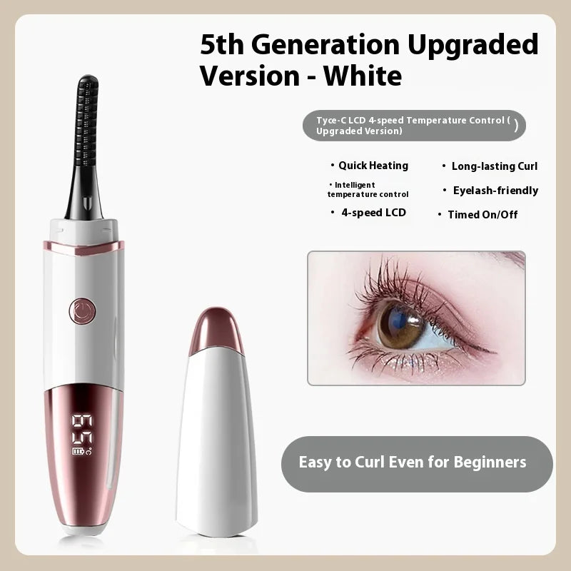 Heated Eyelash Curler, Fast Heat up Within 10s, 24 Hours Long Lasting, Rechargeable Electric Eyelash Curler, Temperature Control