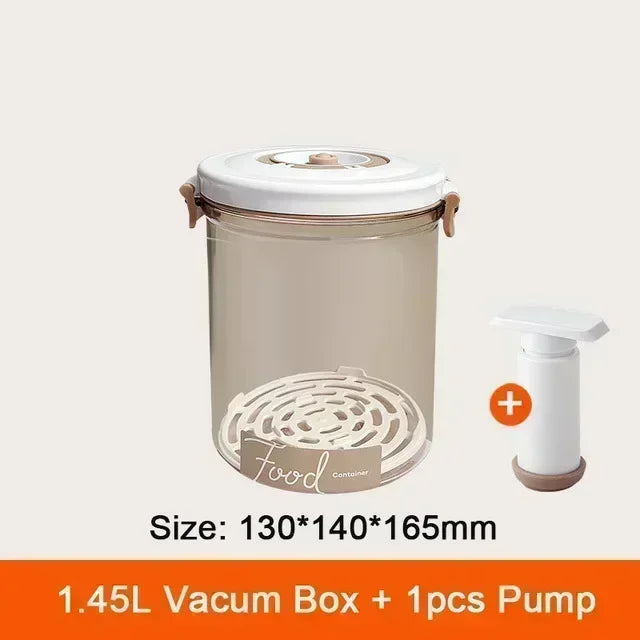 Vacuum Sealed Food Storage Box, Clear Fresh-Keeping Box, Capacity Food Dispenser, Transparent Container with Vacuum Pump