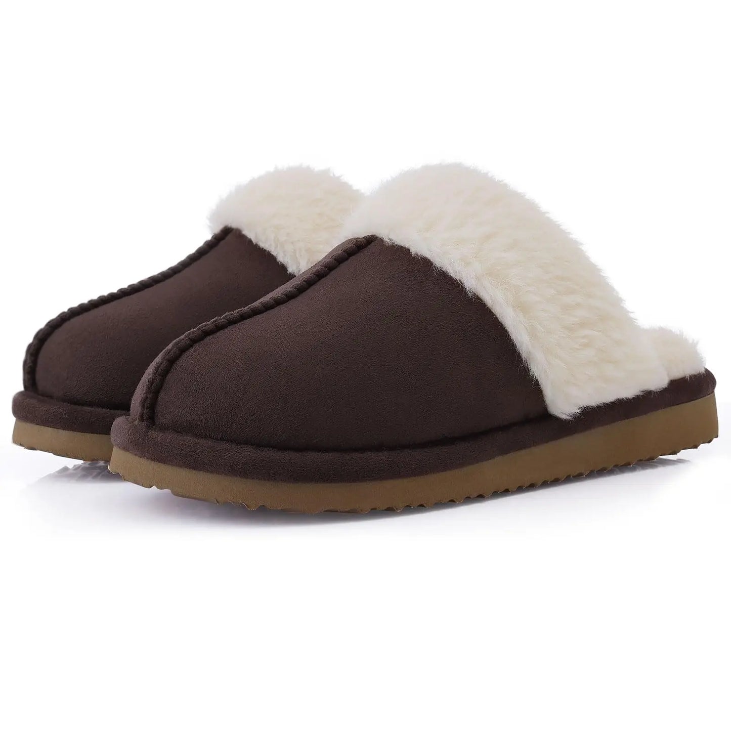 Kidmi Winter Women Fuzzy Slippers Classic Brand Fluffy House Shoes Indoor Warm Suede Cozy Slippers Casual Non-slip Cotton Shoes
