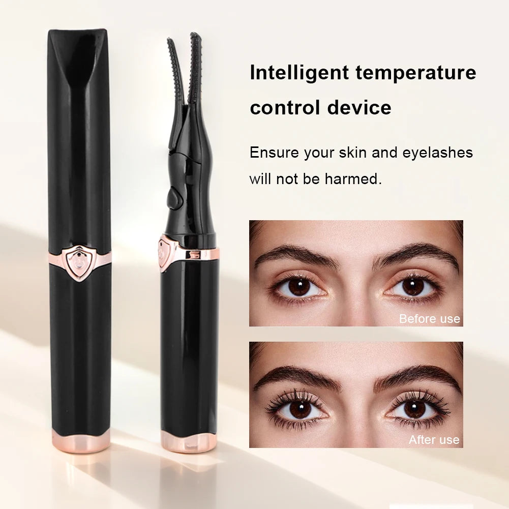 Heated Eyelash Curler USB Rechargeable Quick Heating Natural Curl Eyelash Curler Long Lasting for Quick Natural Curling