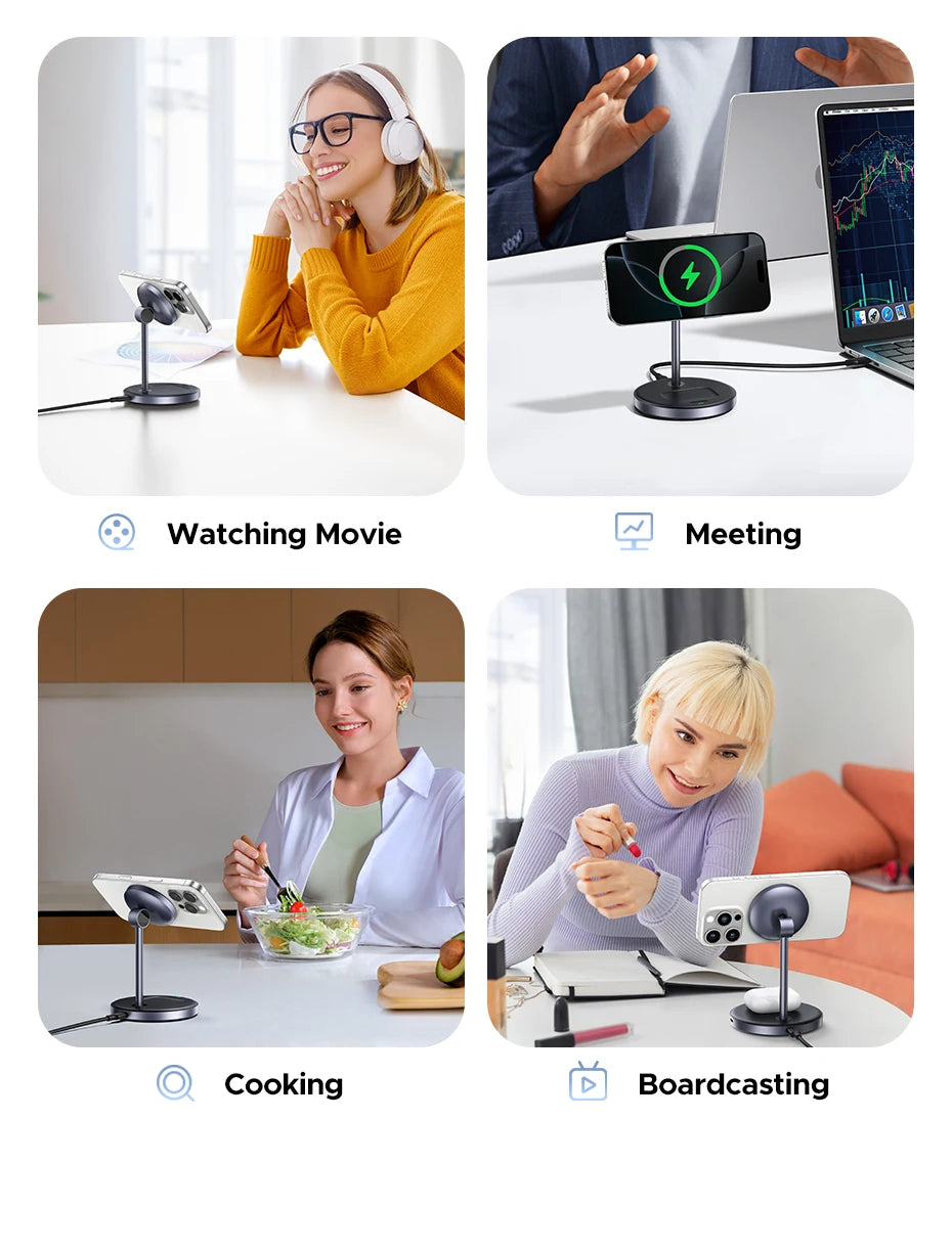 UGREEN Qi2 25W Magnetic Wireless Charger Stand Charging Holder For iPhone 16 15 Pro Max/AirPods Fast Charger for MagSafe
