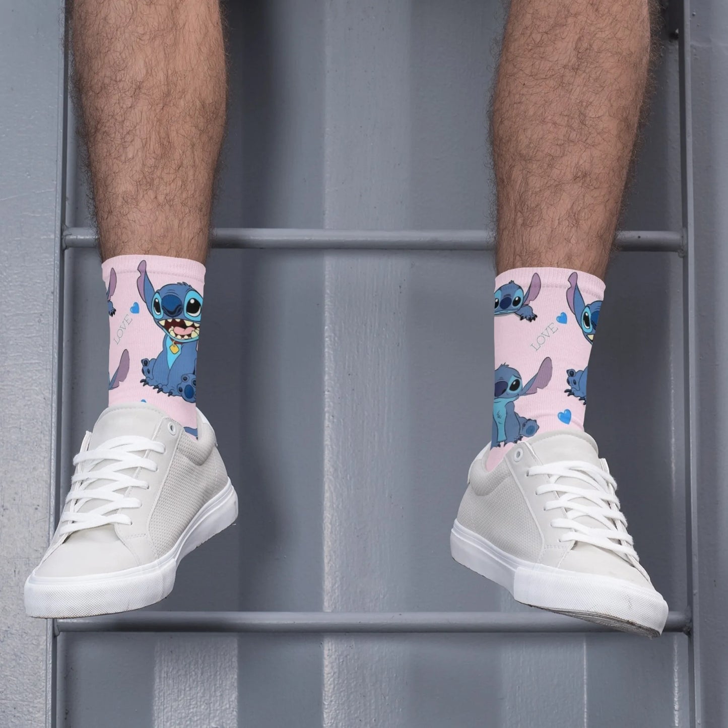 Cartoon Stitch Printed Men's Socks Soft and Comfortable Socks Novelty Harajuku Funny Street Hip-Hop Socks Party Holiday Gifts