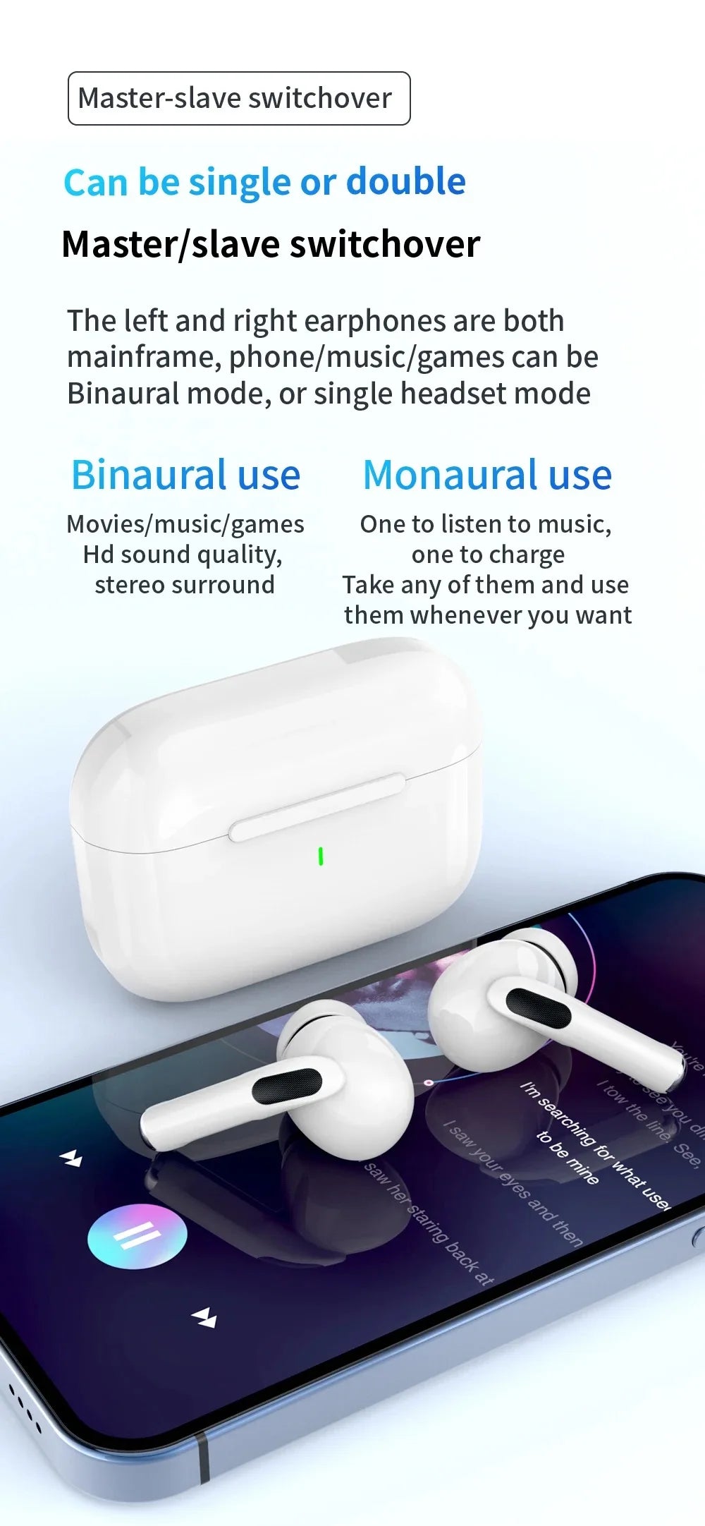 Original Air Pro True Wireless Bluetooth Earphones Headphones HiFi Sound Low Latency Noise Reduction Earbuds for IPhone Android