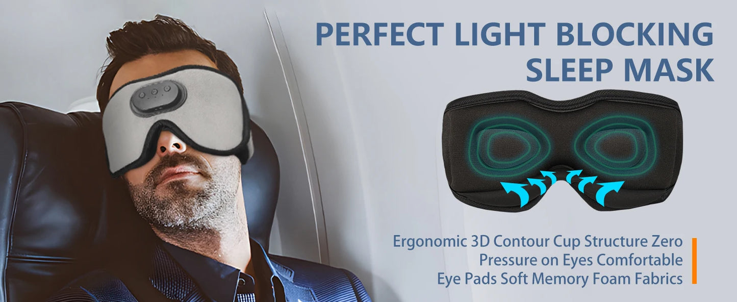 Premium Bluetooth Sleep Eye Mask Headphone - Blending 3D Sleep Headphone Innovation for Sound Sleep Bluetooth Eye Mask