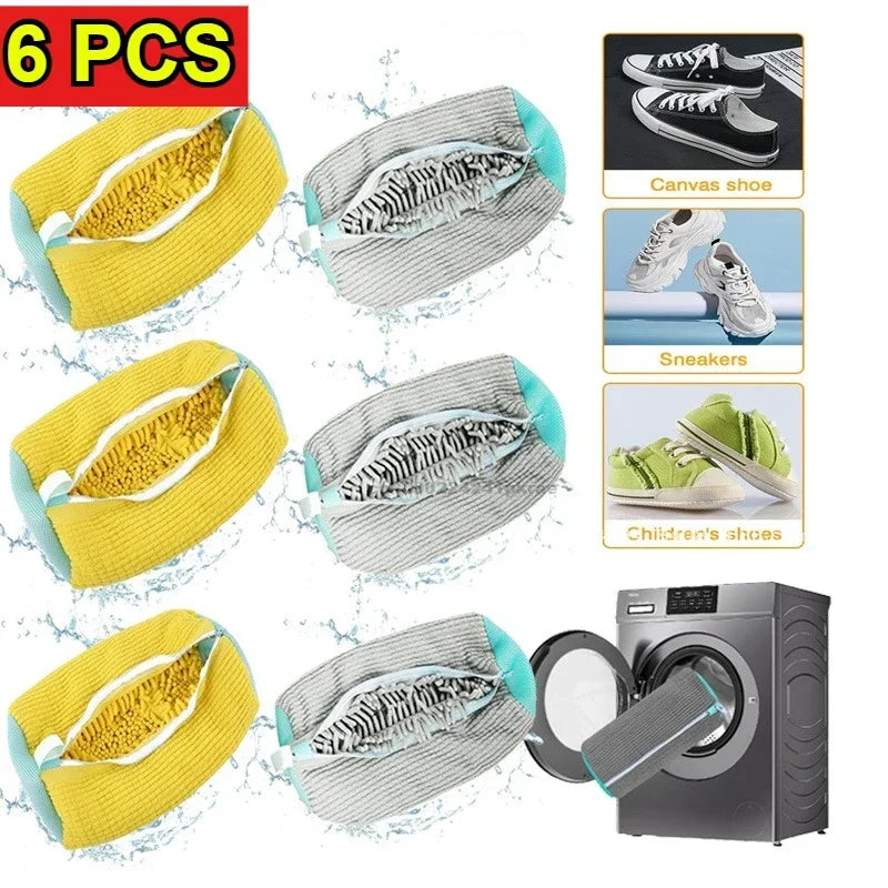 Washing Shoes Machine Bag Slippers Laundry Bag Net for Cleaning Shoes Washable Overshoes Sneakers Kit Soft Bristle Shoe Brush