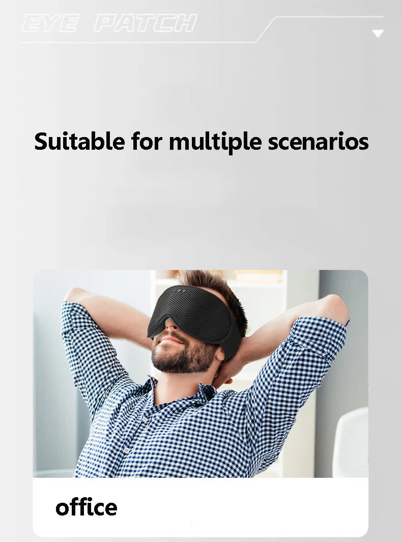 3D Wireless Sleeping Headphones Blindfold Soft Washable Bluetooth5.4 Music Headset Eyemask Handsfree Call Earphones Adjustable