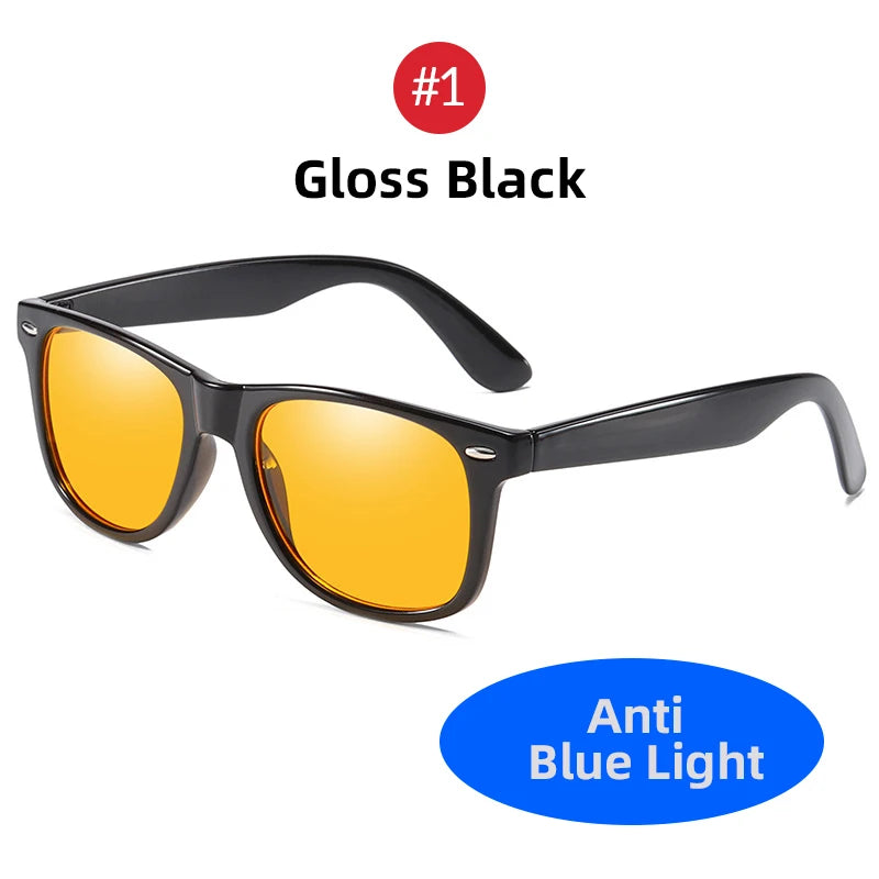 VIVIBEE Night Vision Blue Light Blocking Glasses Men Square Computer Eye Protection Eyeglasses Gaming Women Orange Eyewear