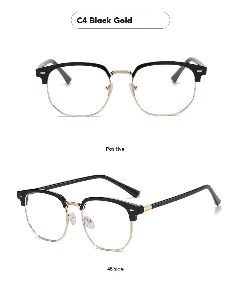 XJiea 2024 Photochromic Anti-blue Light Glasses Men Fashion Rectangle Semi Rimless Eyewear For Women Office Computer Goggle