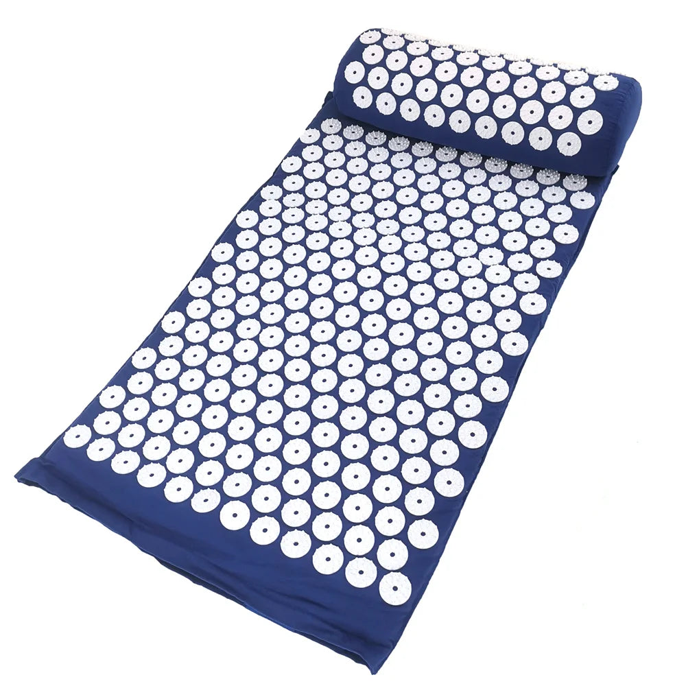 Massager Cushion Massage Yoga Mat Acupressure Relieve Pain Stress Back Body Pain Spike Mat Acupuncture Mat and Pillow Set