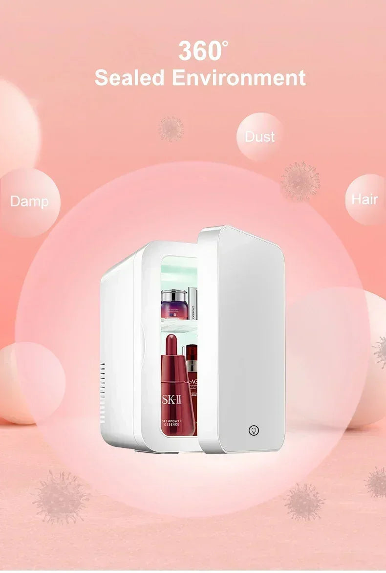 8L Mini Electric Refrigerator 12V 110V 220V Portable Camping Cooler and Warmer Makeup Refrigerat for Car and Home Dual-use