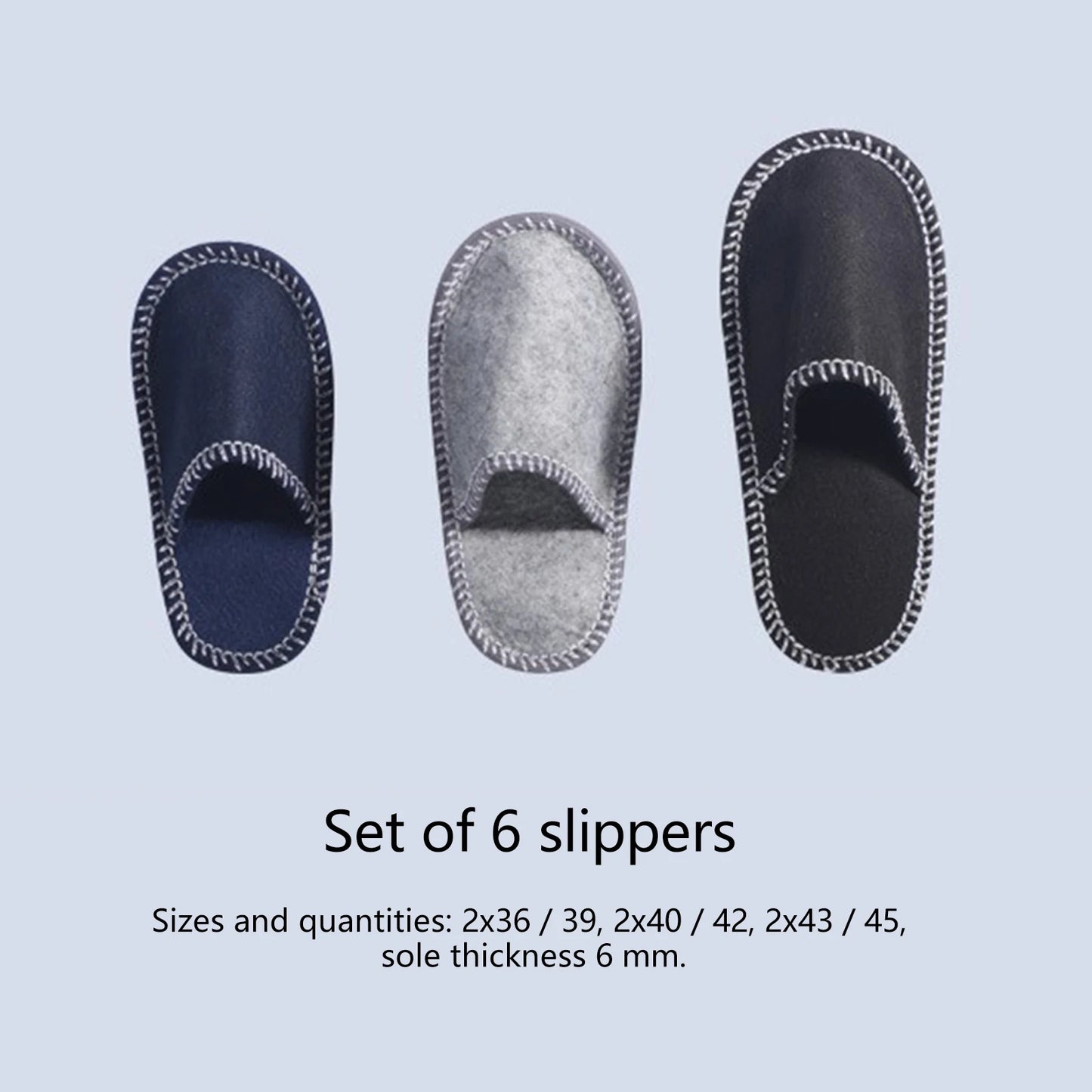 6 Pairs Disposable Slippers with Non-Slip Sole Closed Toe Unisex Slippers for Shoeless Home for Bedroom Wedding Party Travel