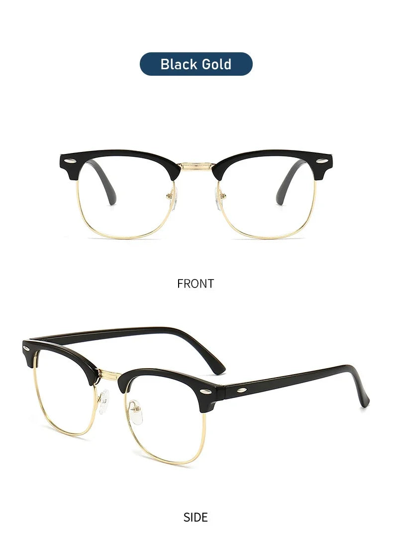 Men Retro Anti-blue Light Glasses Classic Vintage Half Frames Anti Blue Light Blocking Computer Eyeglasses For Women Accessory