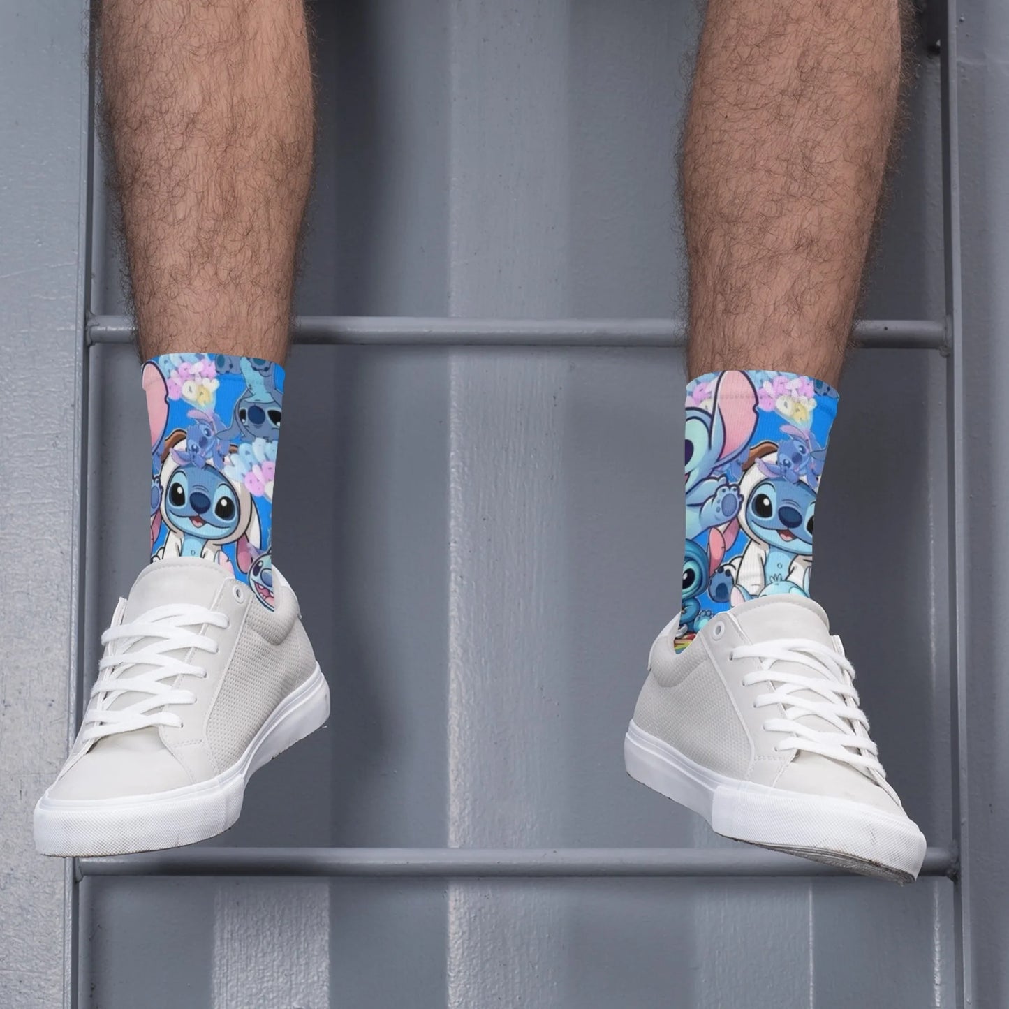 Cartoon Stitch Printed Men's Socks Soft and Comfortable Socks Novelty Harajuku Funny Street Hip-Hop Socks Party Holiday Gifts