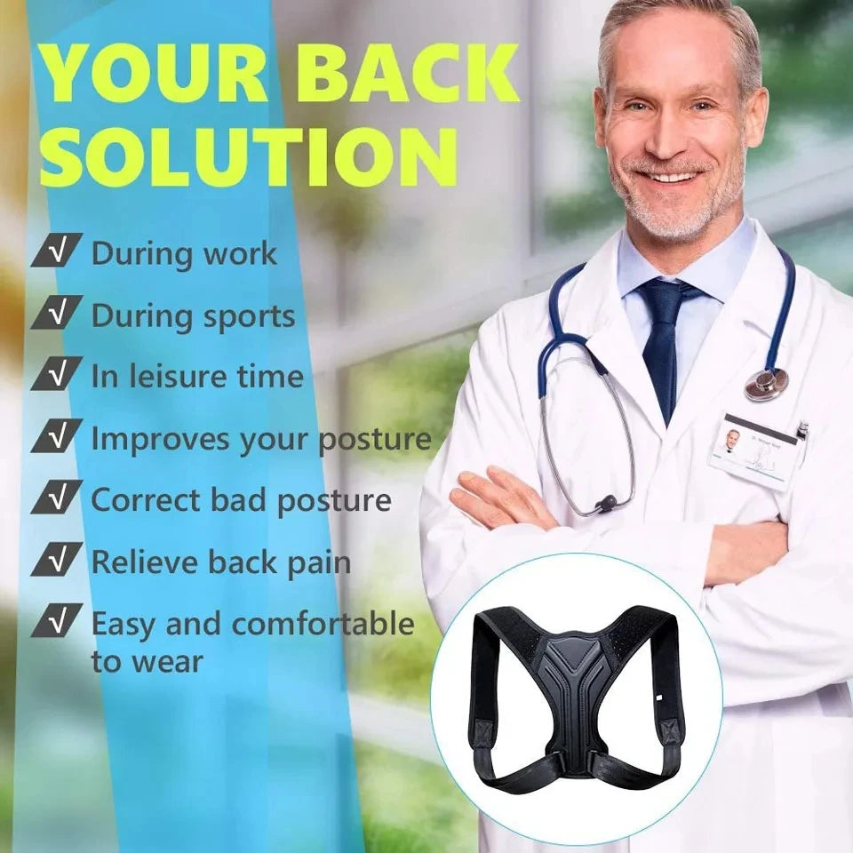 LOOGDEEL Posture Corrector Back Brace Adjustable Posture Brace for Upper Back Shoulder Back Pain Relief Trainer Spine Support