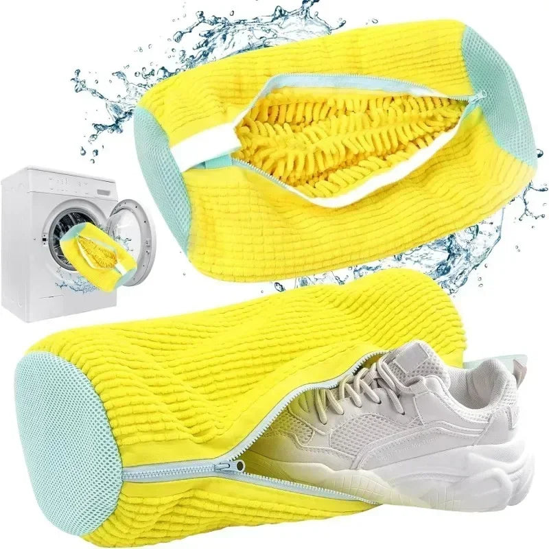 Washing Shoes Machine Bag Slippers Laundry Bag Net for Cleaning Shoes Washable Overshoes Sneakers Kit Soft Bristle Shoe Brush