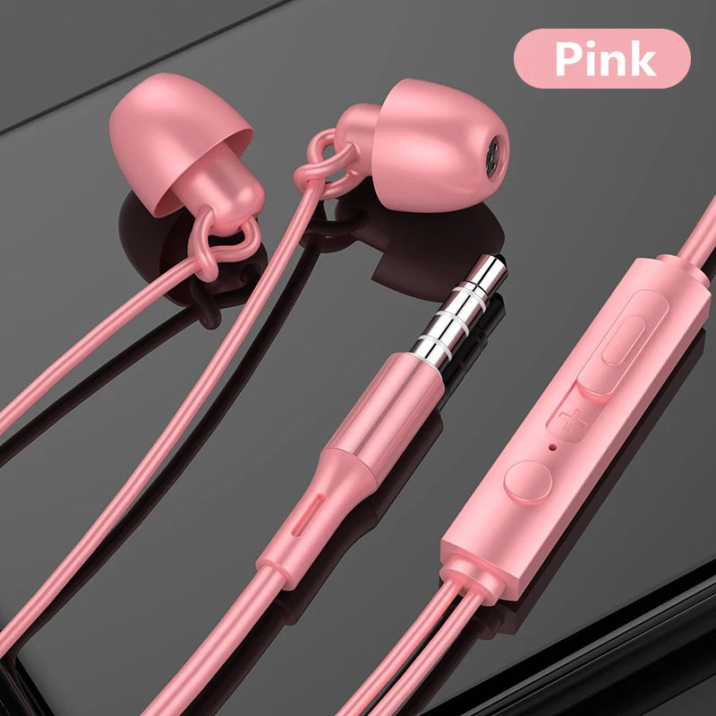 3.5mm Noise-cancelling Sleep Headphones With Mic HiFi Soft Silicone Soundproof Sleep On The Side Without Pressure Plug For Phone