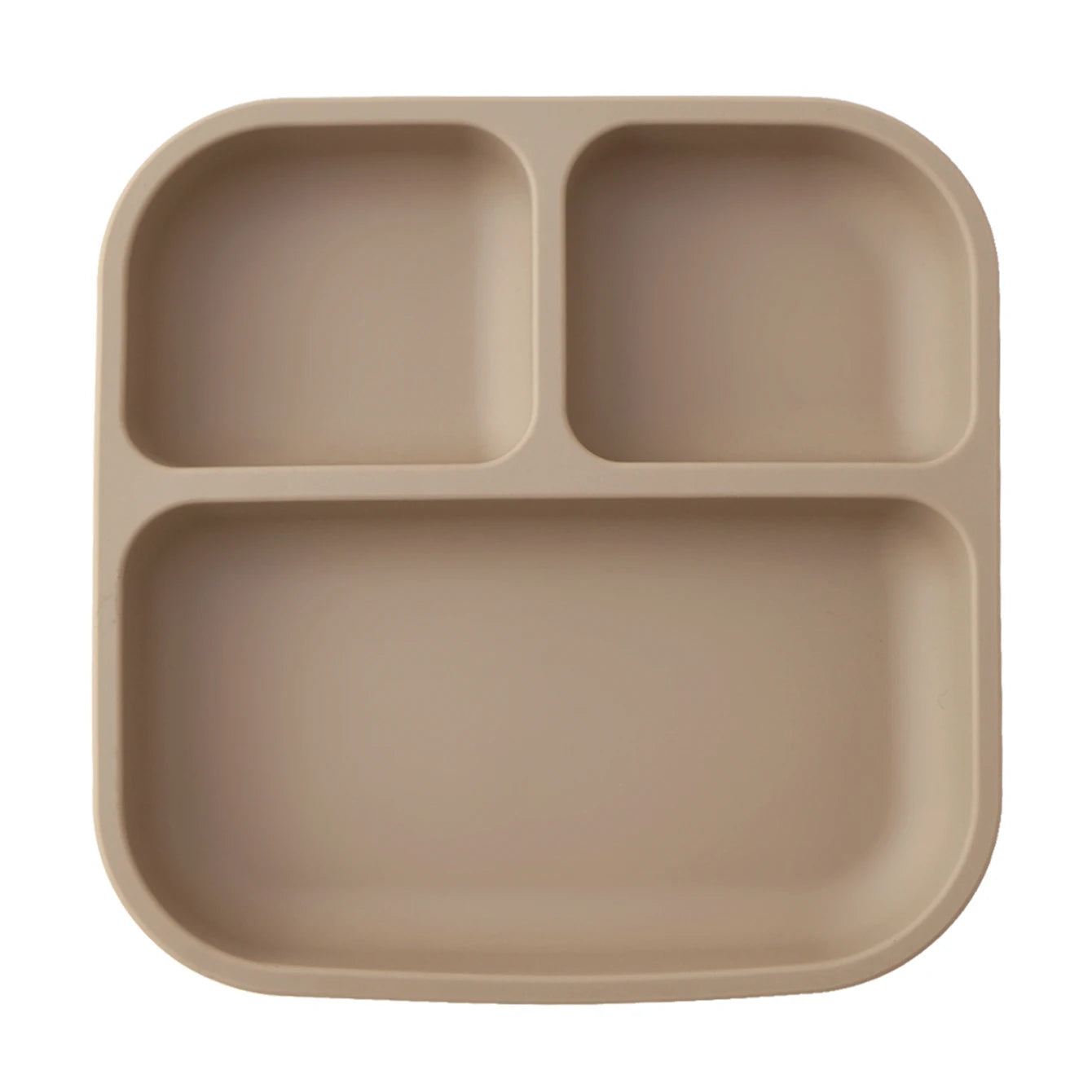 Color Kids 1PCS BPA Free Silicone Divided Square Plate Suction Baby Dish Leakproof Toddler Kids Meal Tray Easy Clean Tableware
