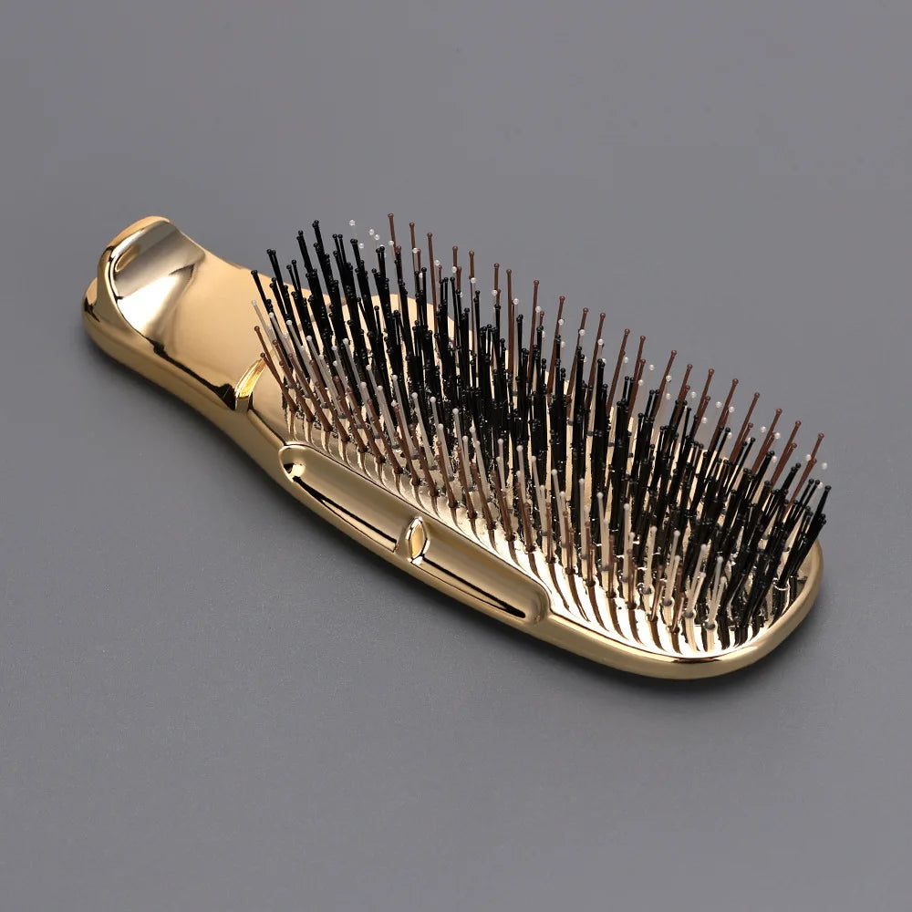 Japanese Premium Head Massager Scalp Brush Hair Massager Shampoo Brush Wet Plastic Detangling Brush Hair Cleaning Comb Rose Gold