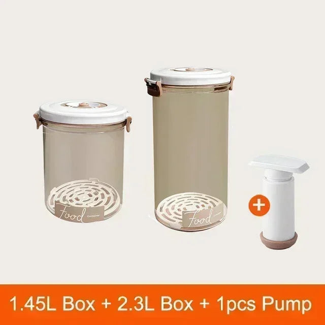 Vacuum Sealed Food Storage Box, Clear Fresh-Keeping Box, Capacity Food Dispenser, Transparent Container with Vacuum Pump