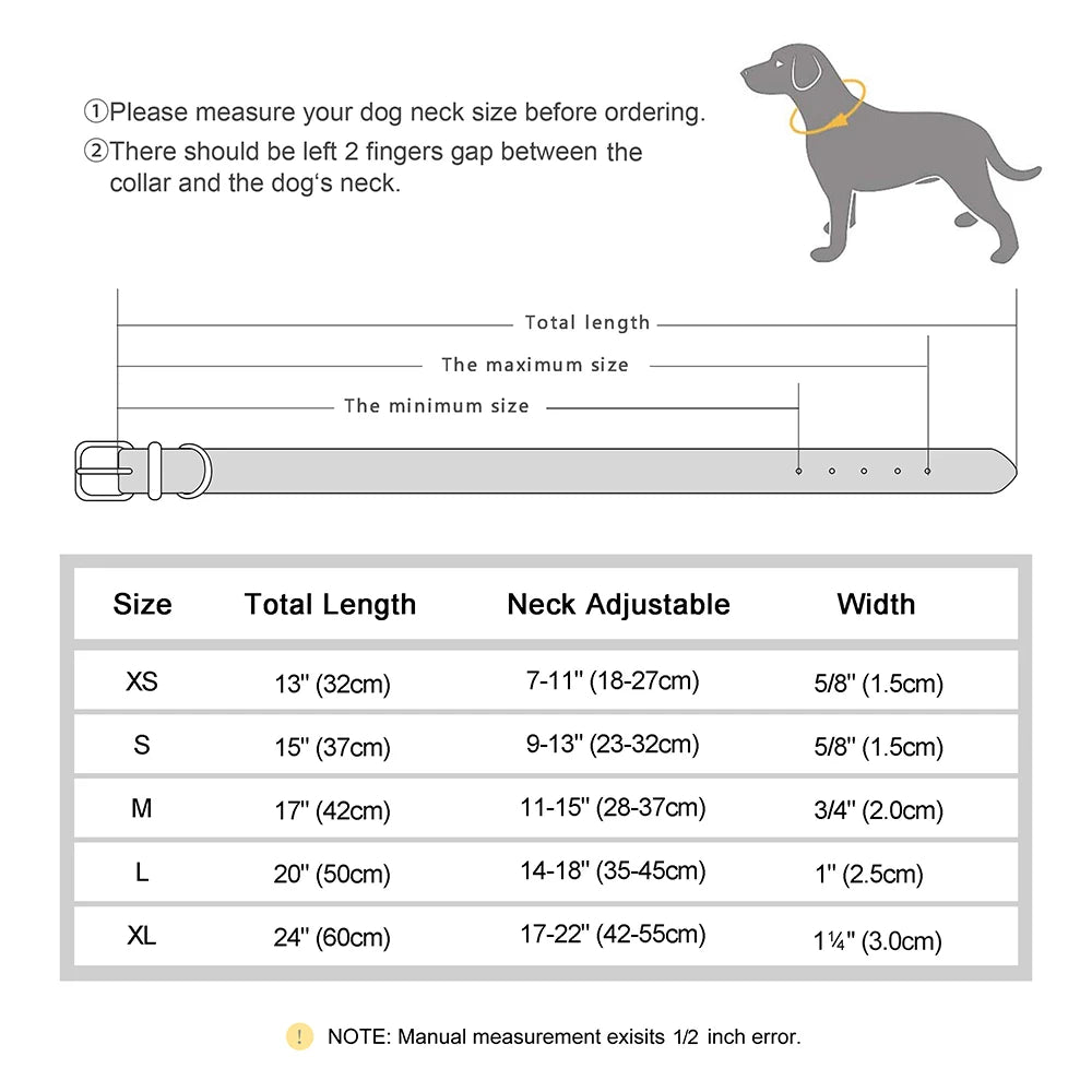 Personalized PU Leather Dog Collar Free Engraved Dog ID Collars Nameplate Soft Padded For Small Medium Large Dogs Adjustable